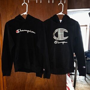 BUNDLE 2 UNISEX Champion Black Hoodies with Logo
